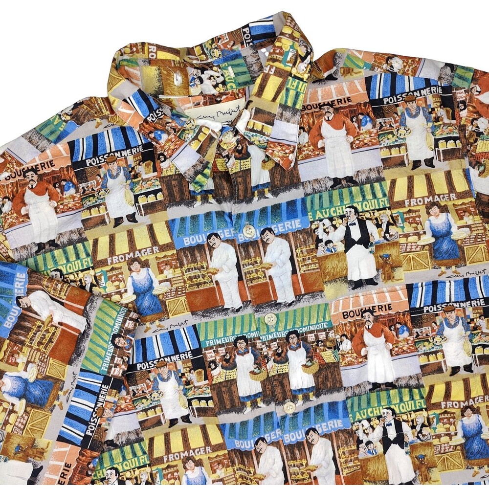 Vintage Reyn Spooner Size Medium Guy Buffet Chef Cocktail Button Front Shirt